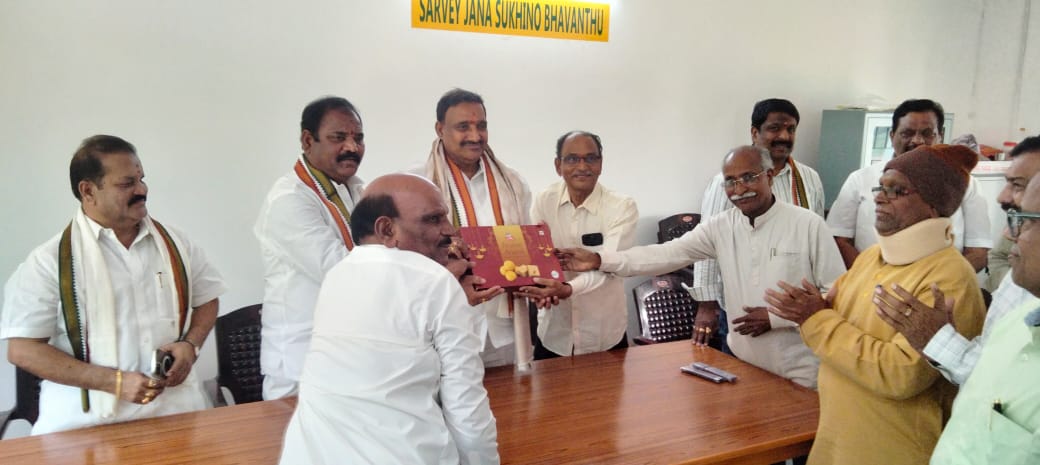 3.1 Honouring MLA Gandhi garu with Momento
  